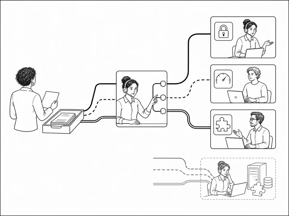 Un circuito dirige las dudas de uso, los problemas de rendimiento y las nuevas funcionalidades hacia tres responsables distintos