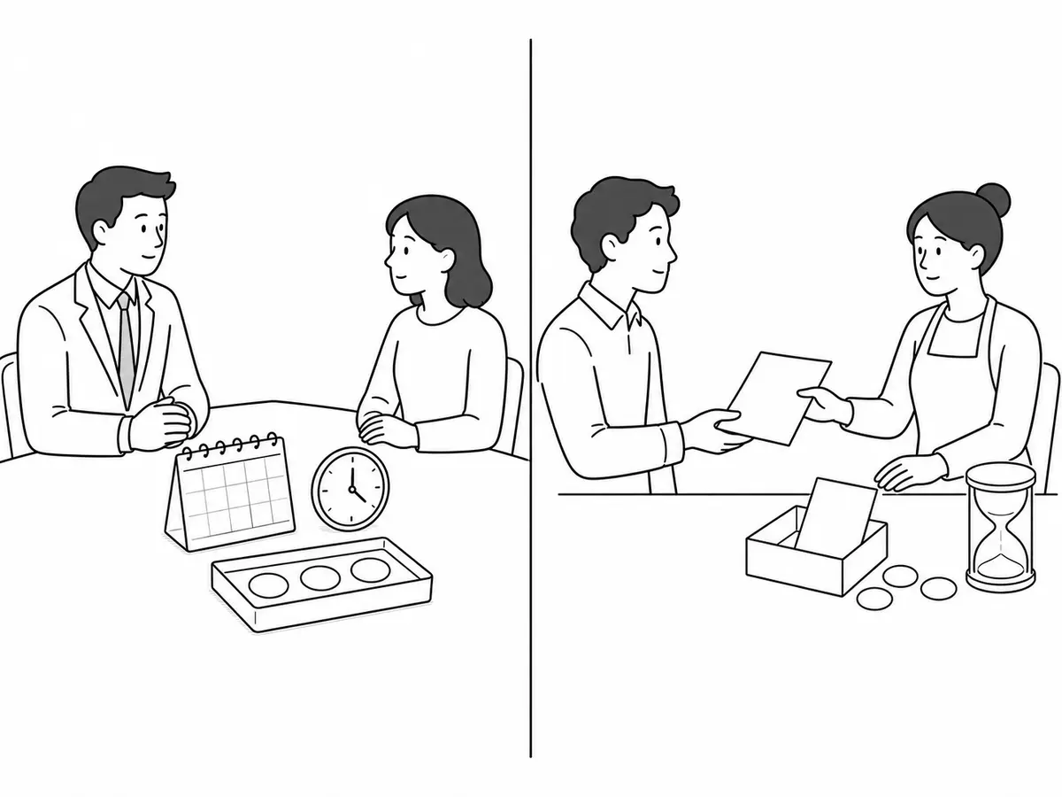 Dos escenas separan una relación laboral con jornada periódica de un servicio profesional con factura, gastos y plazo de pago