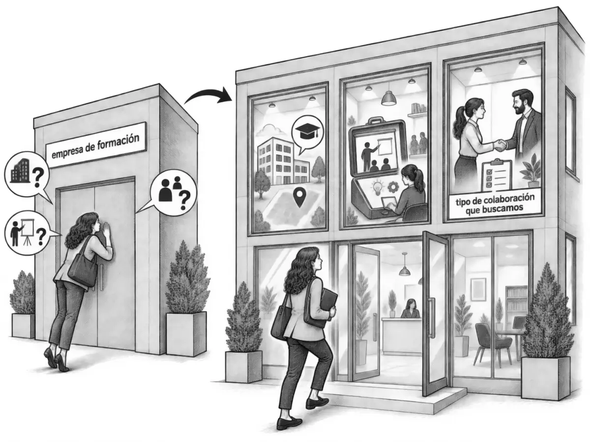 Una profesional pasa de intentar mirar una empresa opaca a comparar su perfil con una organización que muestra actividad, proyectos y colaboración