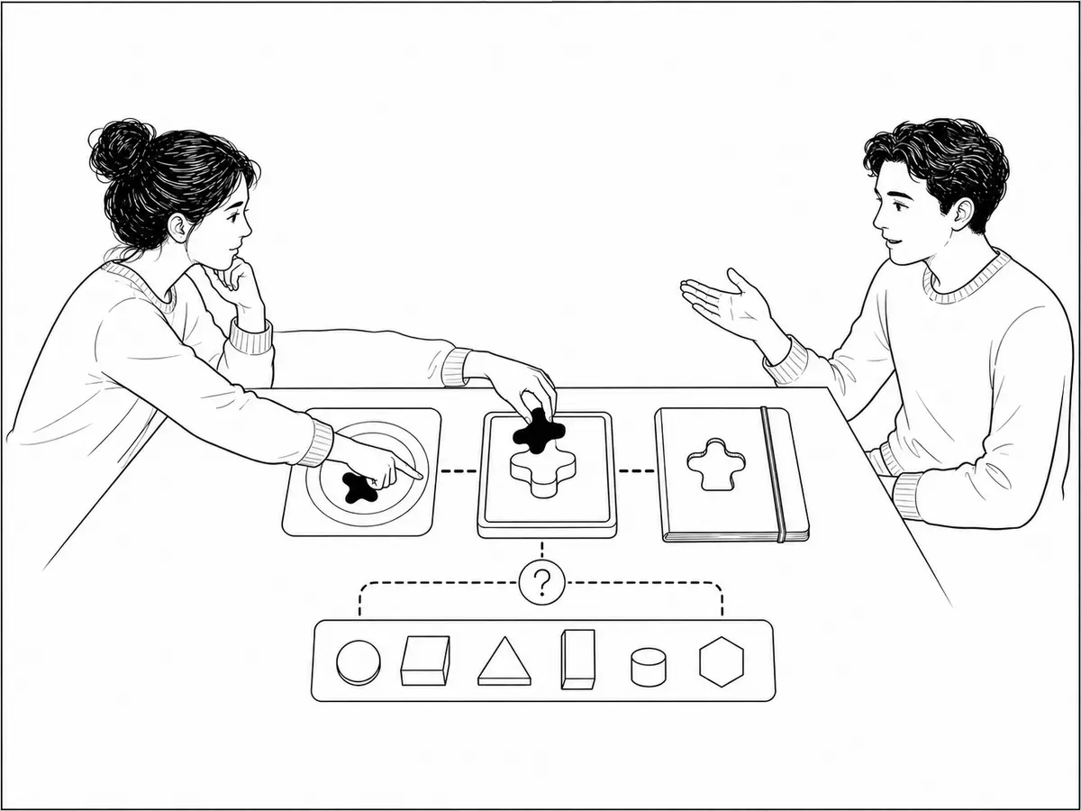 Una evaluadora sigue la misma capacidad desde el objetivo hasta la práctica y la evaluación, mientras una actividad genérica queda sin conexión