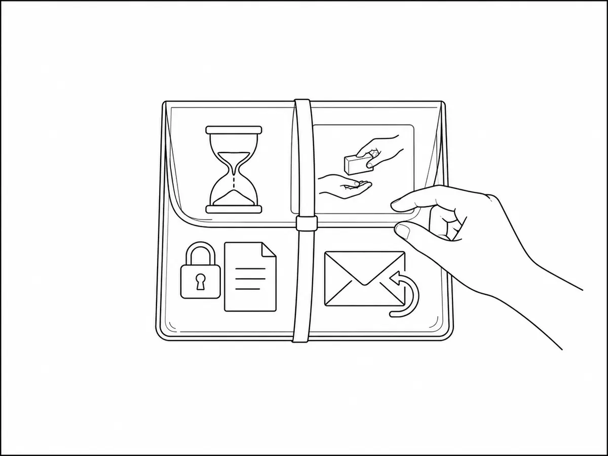 Una carpeta transparente permite ver antes de abrirla el tiempo, la compensación, el uso del material y la respuesta prevista